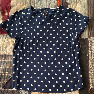 Boden Navy Polka Dot Blouse size 6